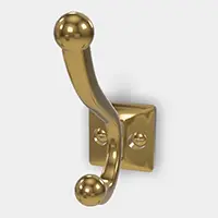 PXB-BN05-211-PB（ポリッシュドブラス） 真鍮玉付ダブルフック PXB-BN05型 - BRASS DOUBLE HOOK PXB-BN05