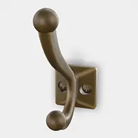 PXB-BN05-211-AB（アンティークブラス） 真鍮玉付ダブルフック PXB-BN05型 - BRASS DOUBLE HOOK PXB-BN05