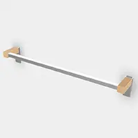 PXB-WM06-450-MK（ステンレス調 天然木） タオル掛 PXB-WM06型 - TOWEL BAR PXB-WM06 Anodised/Natural Wood