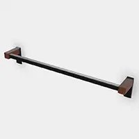 PXB-WM06-450-WN（マットブラック 天然木） タオル掛 PXB-WM06型 - TOWEL BAR PXB-WM06 Matte Black/Natural Wood